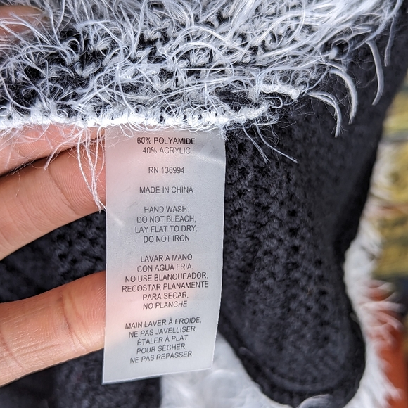 SIONI Mixed Print Sweater Cardigan Jacket Vest Size Small / Medium - Picture 7 of 8